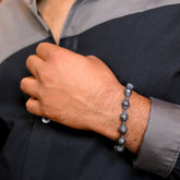 Midnight Orb Silver Lock Bracelet